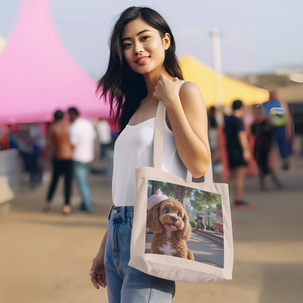 Lightweight tote bag printed with your custom 3D-style pet portrait – Buddy & Mo Co.