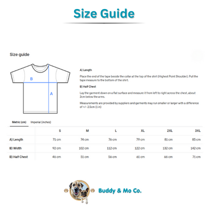Soft unisex t-shirt size guide – Buddy & Mo Co.
