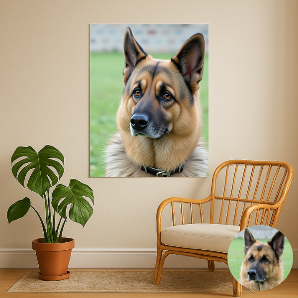 3D-style custom pet portrait printed on premium poster paper – unframed – Buddy & Mo Co.