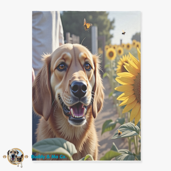 Plush flannel blanket printed with custom 3D-style pet portrait – Buddy & Mo Co.
