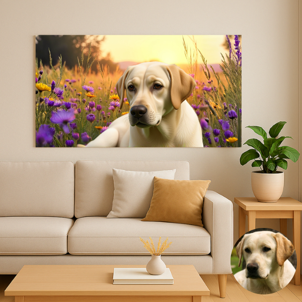 3D-style custom pet portrait printed on premium poster paper – unframed – Buddy & Mo Co.