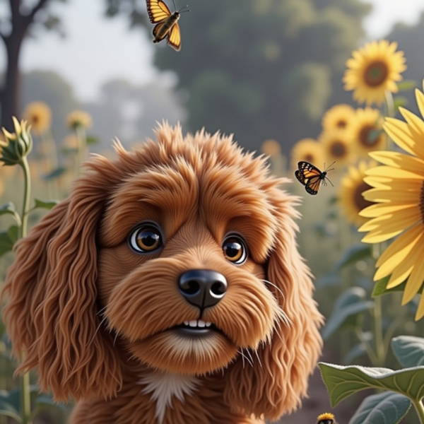 Custom 3D pet portrait with The Sunny Patch background – Buddy & Mo Co.