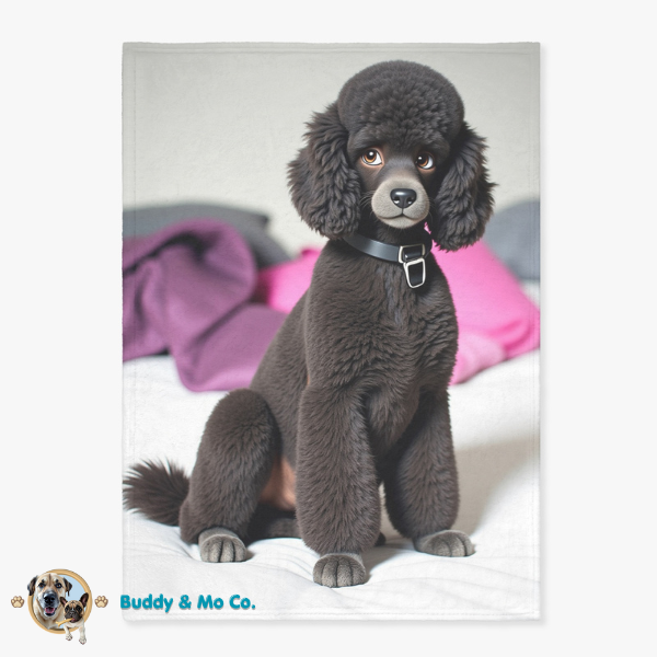 Plush flannel blanket printed with custom 3D-style pet portrait – Buddy & Mo Co.