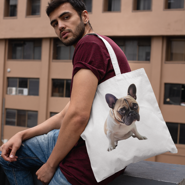 Lightweight tote bag printed with your custom 3D-style pet portrait – Buddy & Mo Co.