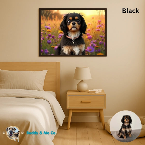 Custom 3D animated pet portrait in a ready-to-hang frame – Buddy & Mo Co.