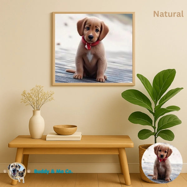 Custom 3D animated pet portrait in a ready-to-hang frame – Buddy & Mo Co.