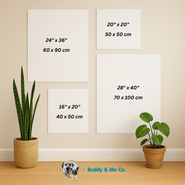 3D-style custom pet portrait printed on premium poster paper – unframed – Buddy & Mo Co.