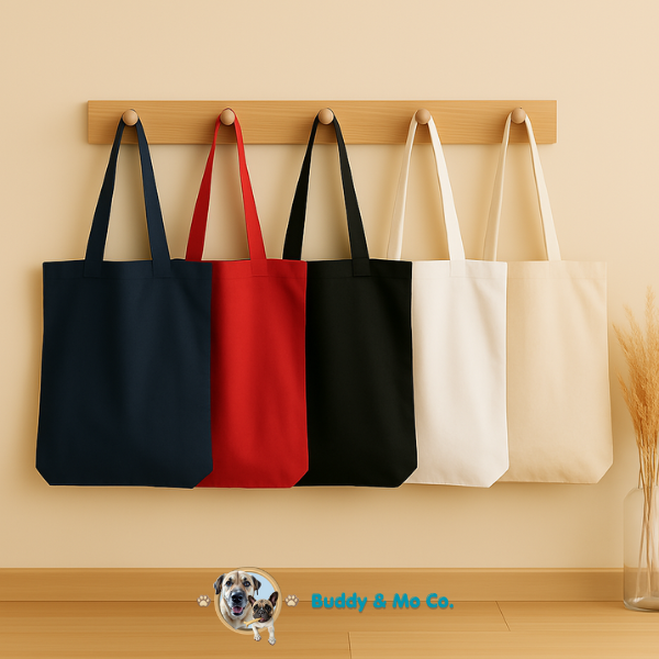 Lightweight tote bag printed with your custom 3D-style pet portrait – Buddy & Mo Co.